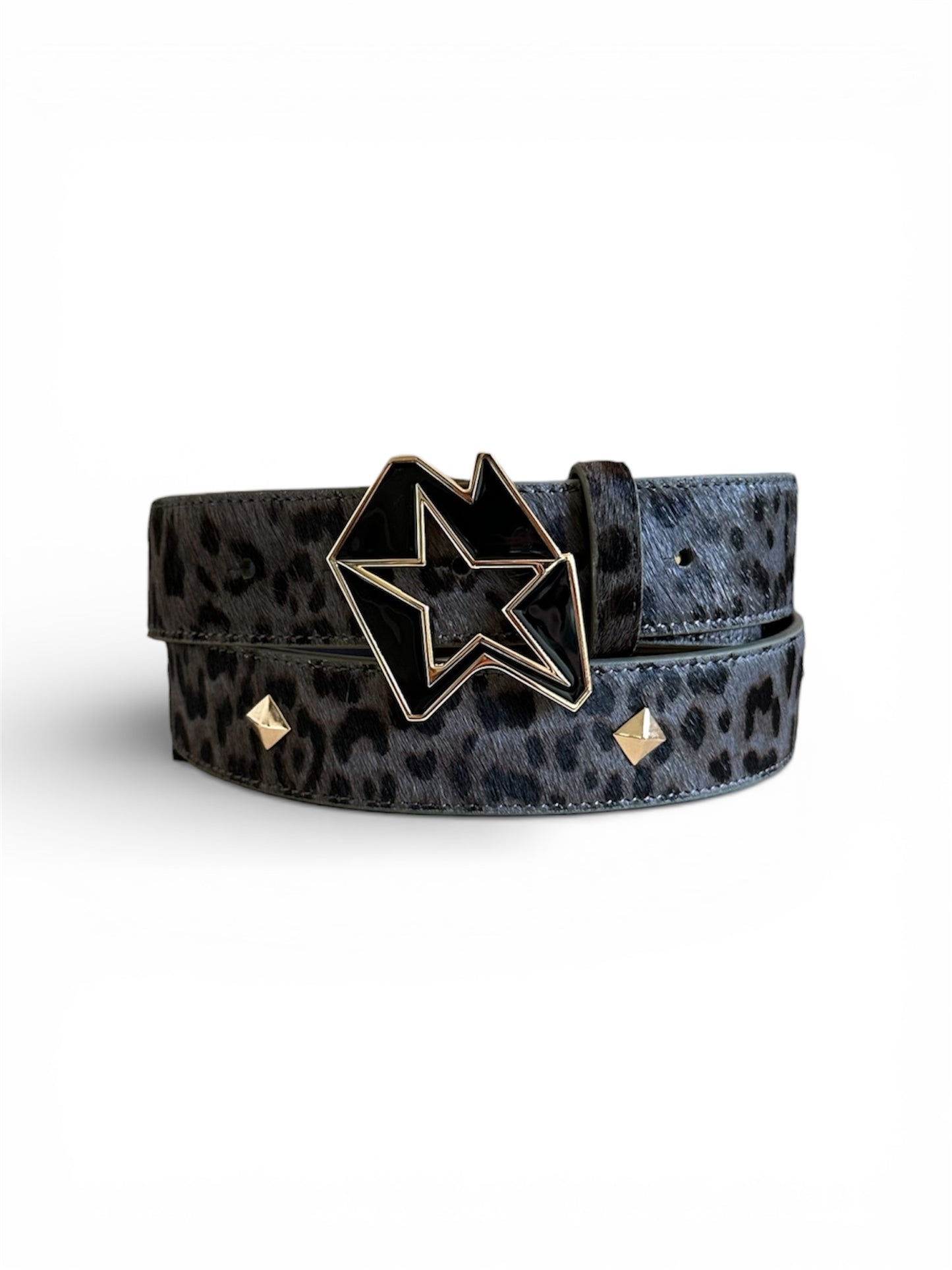 PONY HAIR STAR BELT (SHADOW LEOPARD)