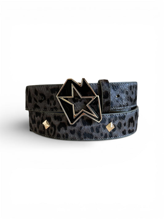 PONY HAIR STAR BELT (SHADOW LEOPARD)