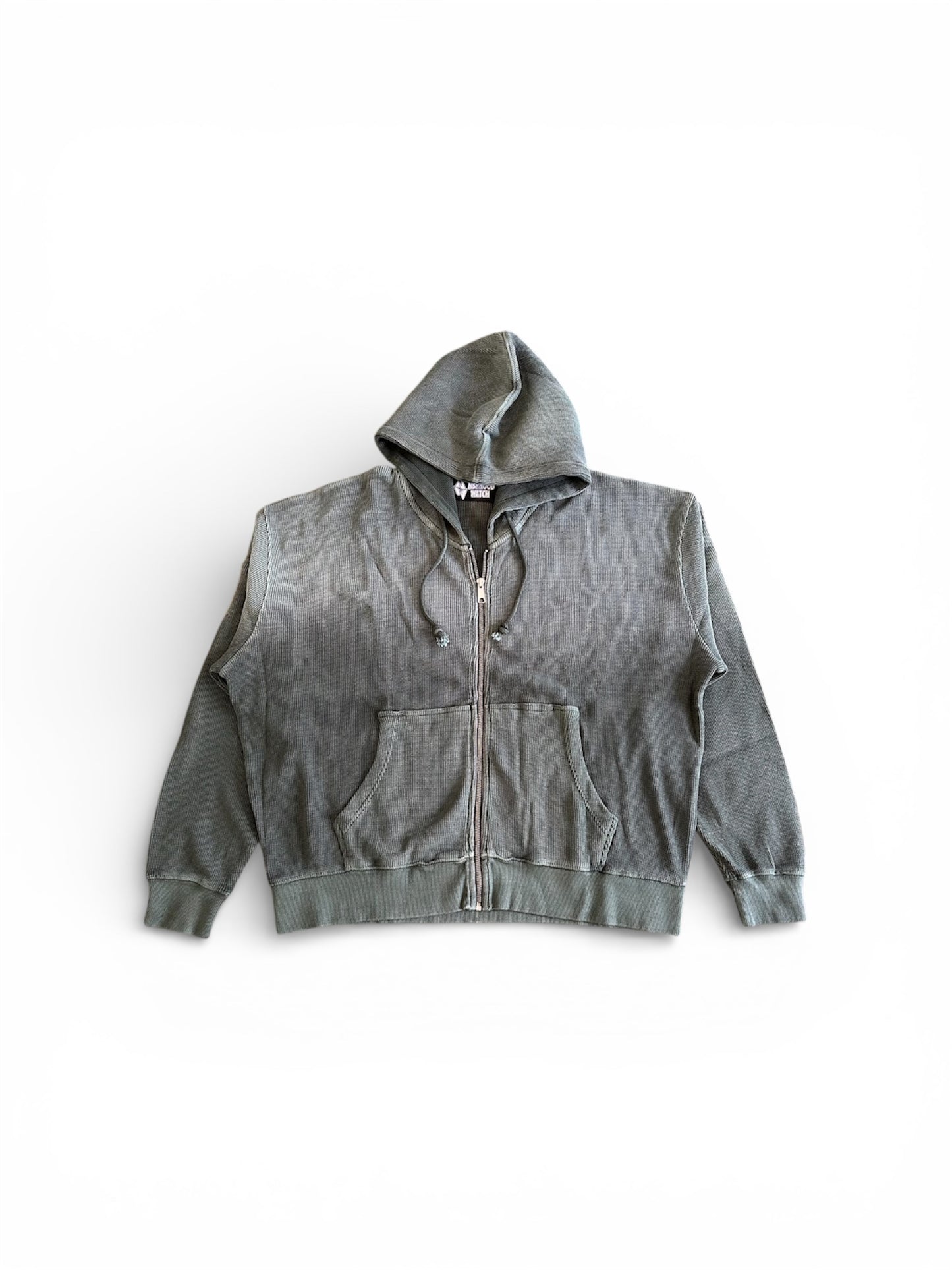 WAFFLE KNIT ZIP UP (PINE)